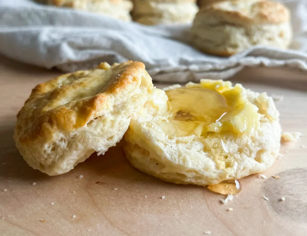 homemade sour milk biscuit with honey