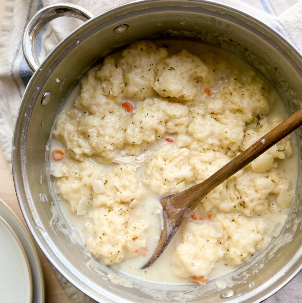 Chicken and sourdough dumplings.