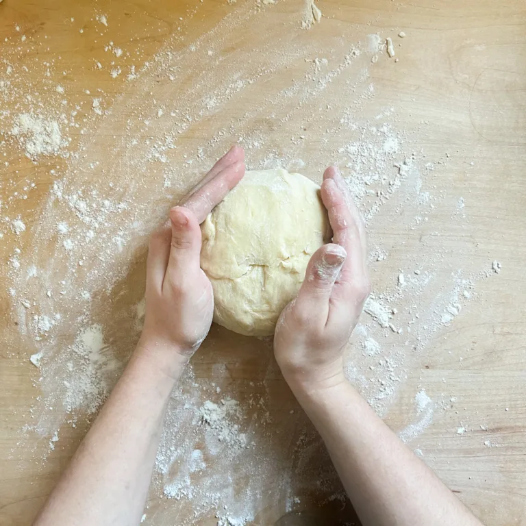 shaping the brioche dough