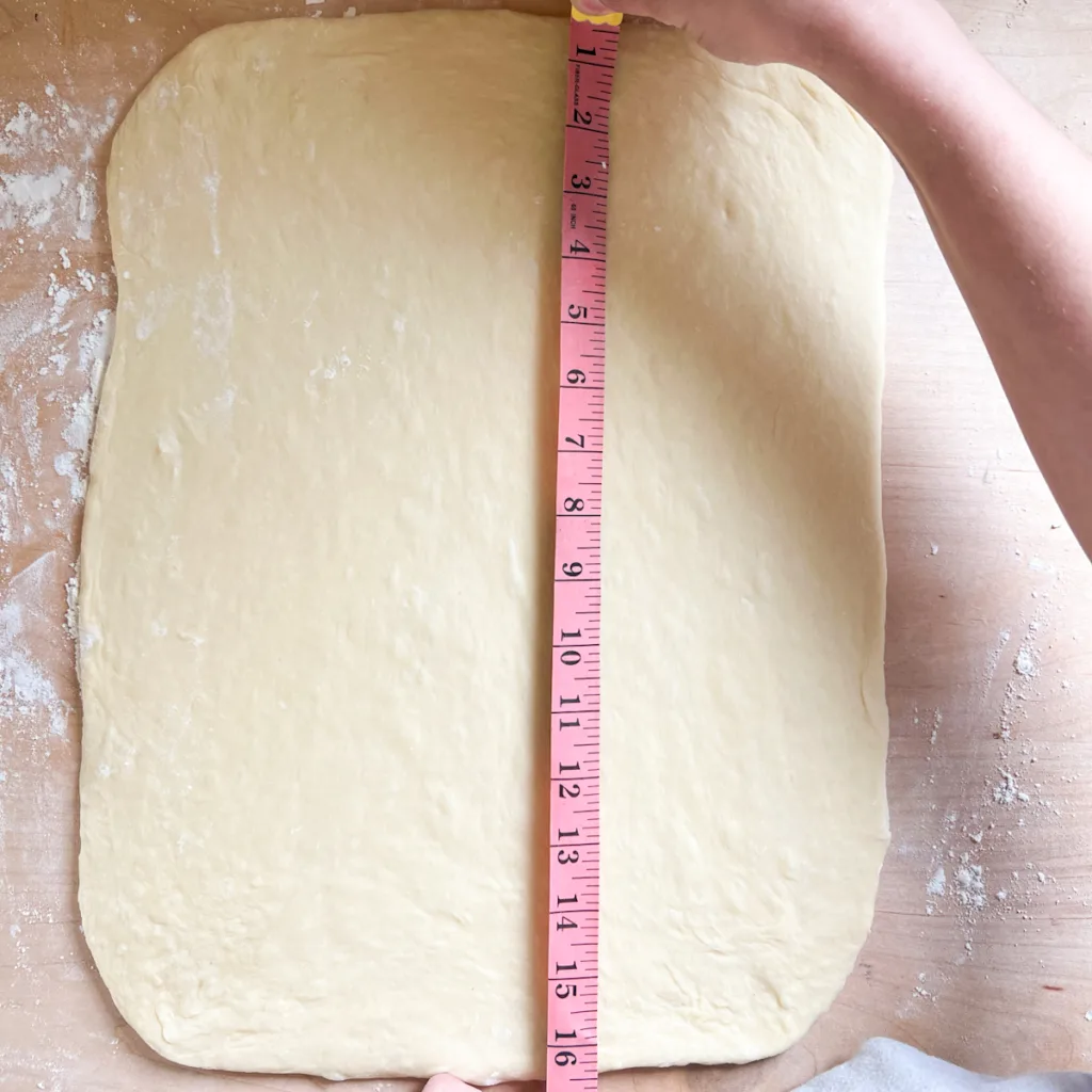 measuring the dough