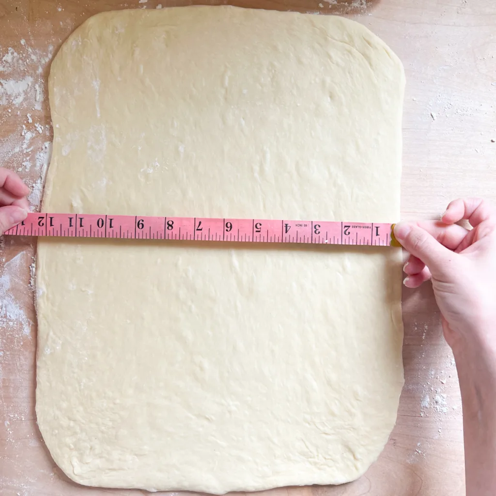 measuring the dough