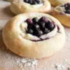 sourdough blueberry brioche tarts