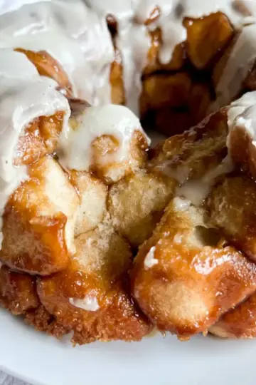 Sourdough monkey bread that has been pulled apart.