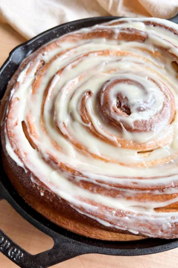 Giant cast Iron cinnamon roll recipe.