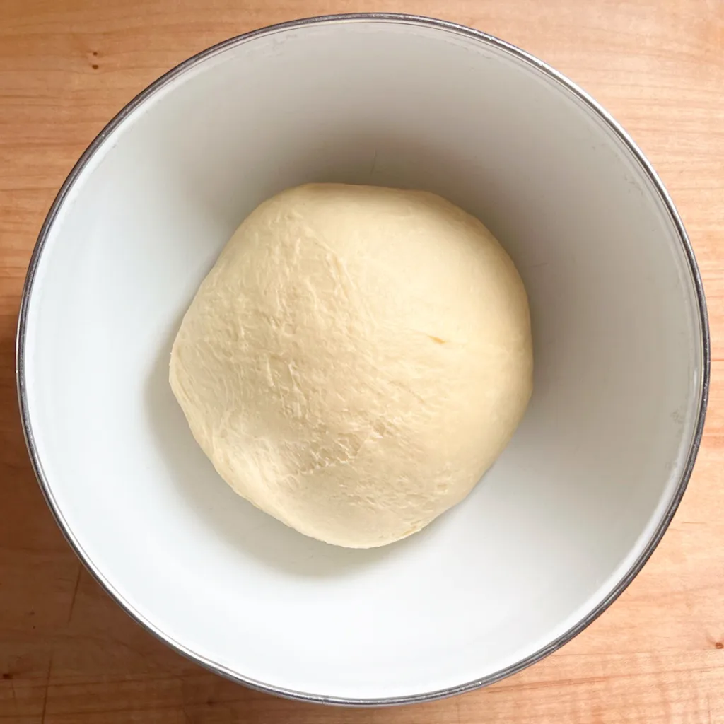 The cinnamon roll dough before first rise.