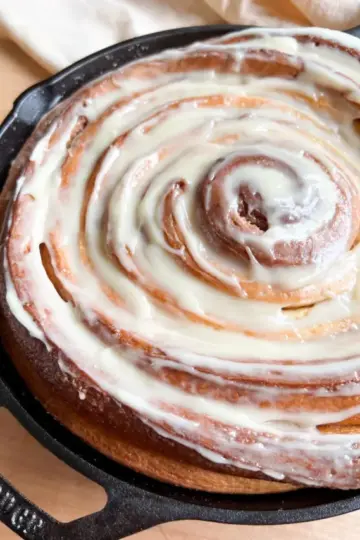 Giant cast Iron cinnamon roll recipe.