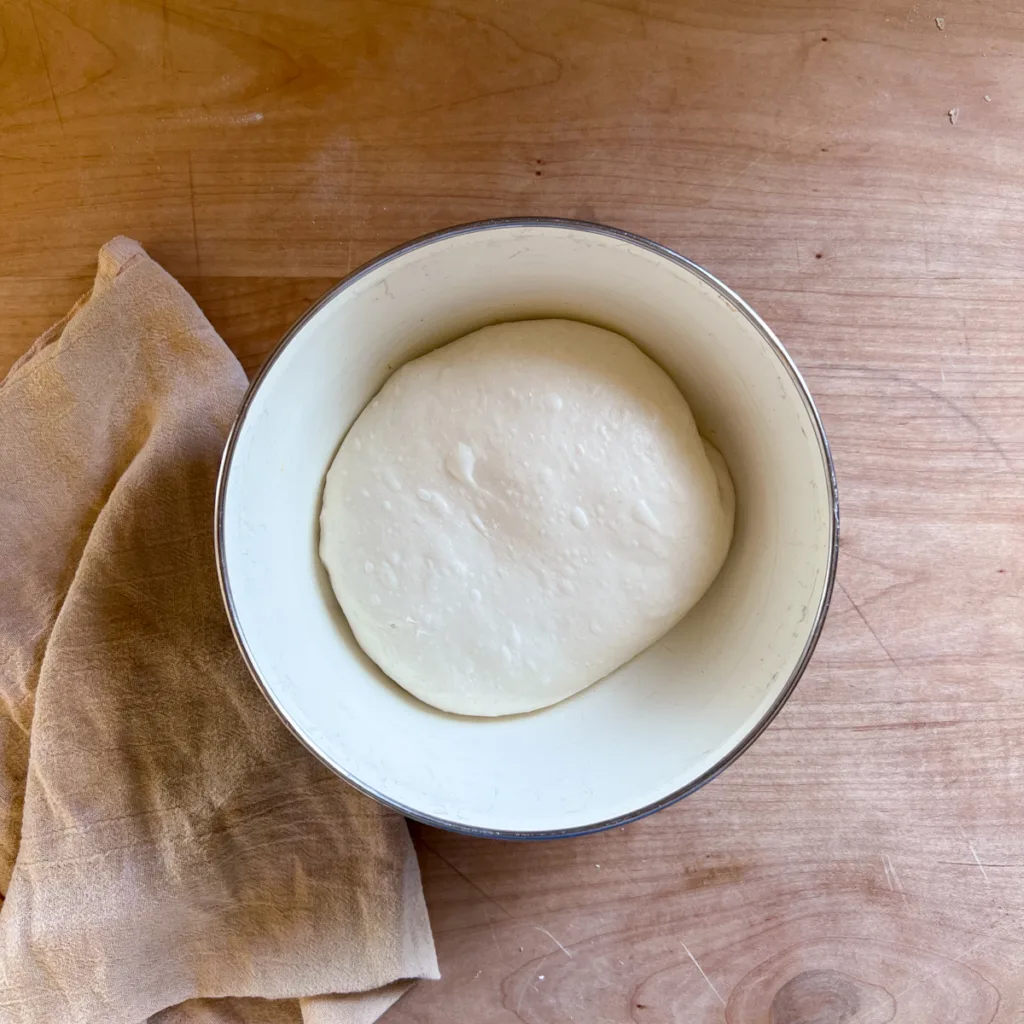 What the dough looks like before bulk fermentation.