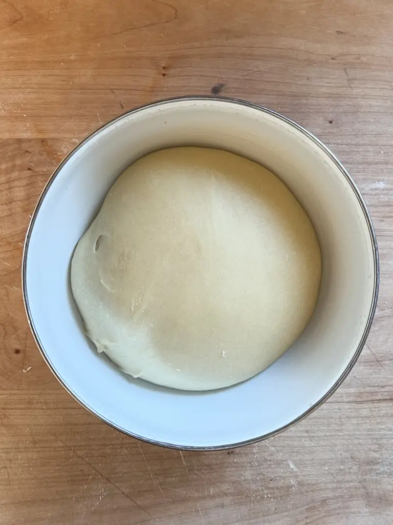 The dough after it has risen.