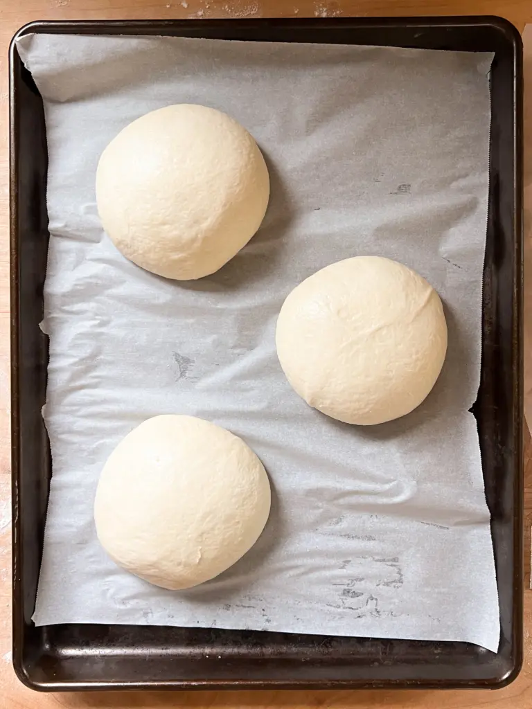The dough balls after second rise.
