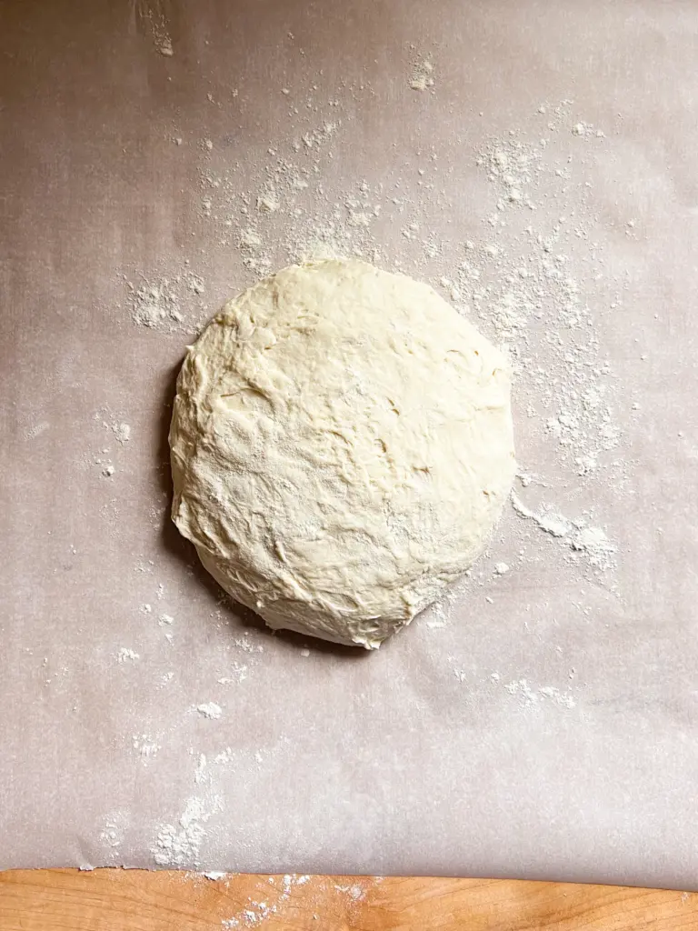 The dough before being stretched.
